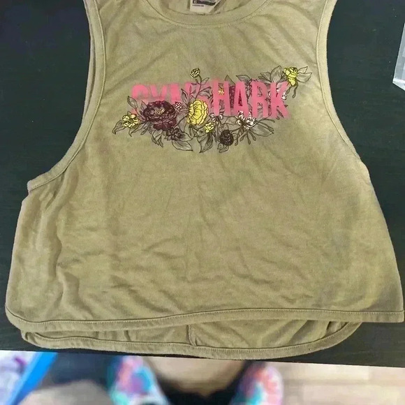Gymshark Womens Cropped Embroidered Floral Graphic Tank Top Size XS - Picture 4 of 6